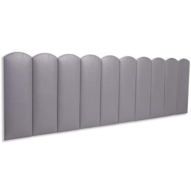 Imagem de Cabeceira King Kit 10 Placas Modelo Nuvem - Courino Cinza