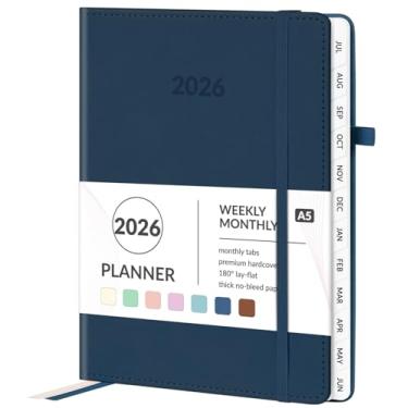 Imagem de Forvencer Agenda 2025-2026, planejadores semanais e mensais com abas mensais, julho de 2025 a junho de 2026, A5 (5,8" × 8,7 cm), calendário acadêmico diário com faixa elástica, agenda pequena de capa