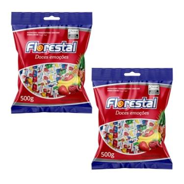 Imagem de Kit 2 Pacotes Bala Mastigável De Frutas Sortidas C/100un 500g Cada - Florestal
