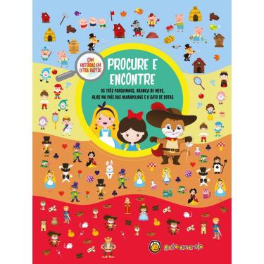 Imagem de Procure e Encontre - Os Três Porquinhos, Branca de Neve, Alice no País Maravilhas e o Gato de Botas