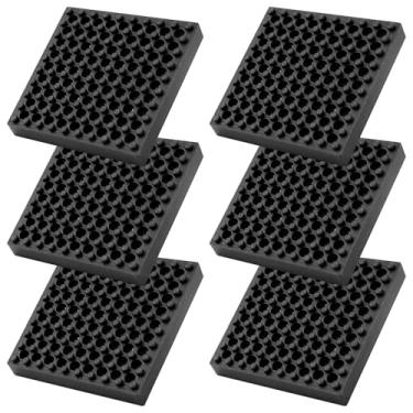 Imagem de Pacote com 6 tapetes de exercício antiderrapantes, almofadas de absorção de vibração 10 x 10 x 0,8 cm para máquinas pesadas, esteiras e bicicletas ergométricas