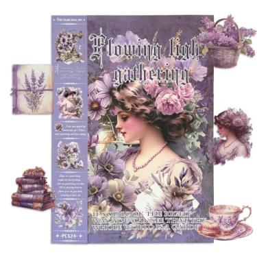 Imagem de WCCH Adesivos vintage de scrapbook suprimentos para Diário de lixo, 24 folhas de adesivos autoadesivos de papel Washi para diário, scrapbooking, bujo, colagem, artes artesanais para adultos, letras