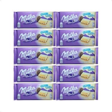 Imagem de Kit 10 Barras MILKA Oreo White 100g - Chocolate Importado