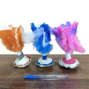 Imagem de Kit Com 3 Petecas Artesanais Penas Tingidas 17x11cm 31g COD3