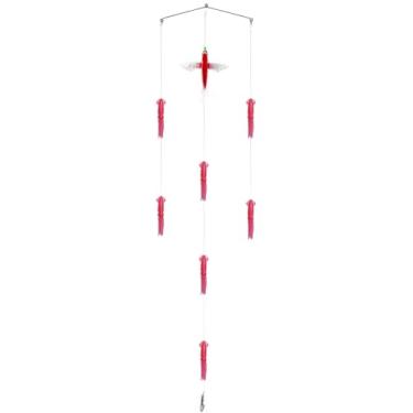 Imagem de MASTERPRO Teaser de pesca de barra espalhadora de lulas, equipamento de pesca de caça offshore, anéis 3/5 de aço inoxidável, lula de borracha verde ou rosa 7/11 com saco de malha lavável (rosa, 3