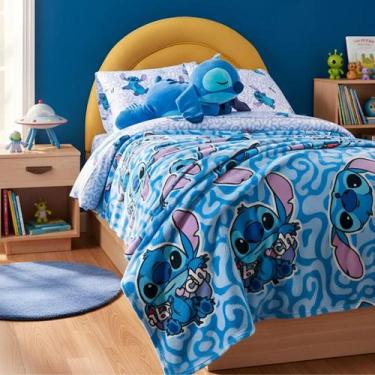 Imagem de Manta Infantil Stitch Super Fofinha Quentinha Antialérgica - Jm Enxova