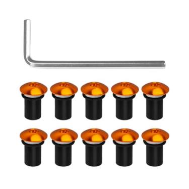 Imagem de Sandfren Kit de parafusos de para-brisa de motocicleta M5 10 peças, liga de alumínio, porcas de parafusos de montagem de para-brisas de motocicleta com chave inglesa, parafusos de fixação de poço de