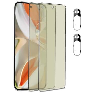 Imagem de Pacote com 2 protetores de tela de vidro temperado antiluz azul compatível com Google Pixel 9 Pro. Película de proteção ocular, pacote com 2 protetores de lente de câmera para Pixel 9 Pro, compatível