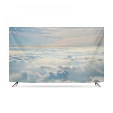 Imagem de Capa contra poeira para TV interna de 32 a 80 polegadas Protetor de tela de TV de alta qualidade Capa de tela universal para pendurar na parede de cristal líquido curvado capas de exibição de cristal