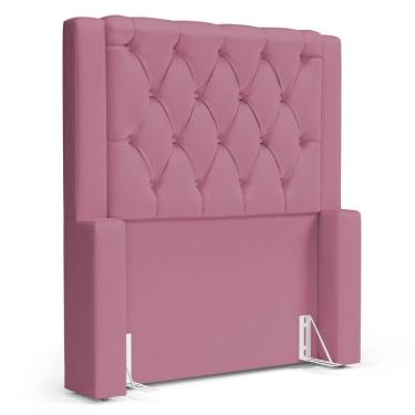 Imagem de Cabeceira Atena Para Cama Box Solteiro 90cm Capitonê Com Frame Suede Rosa - Abmaza