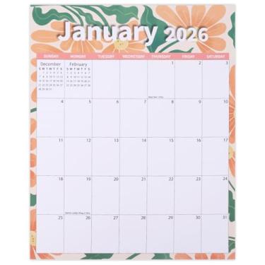 Imagem de Calendário Magnético 2026, Calendário Mensal Grande Destacável de 36,6x29cm com Forte Ímã na Parte Traseira Janeiro 2026 a Dezembro 2026 Organizador Perfeito para Geladeira (Tema Floral)