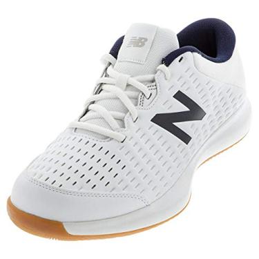 Imagem de New Balance Tênis masculino 696 V4 Hard Court, Branco/Azul marinho, 7