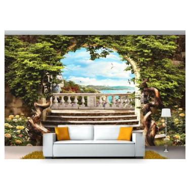 Imagem de Papel De Parede Paisagem Digital Jardim Mar 3D Dah09 - Você Decora