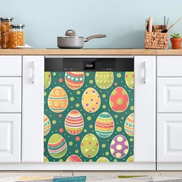 Imagem de ATTX Capa magnética de ovos de páscoa, 58,4 cm C x 66 cm A decoração da capa frontal da máquina de lavar louça, decalques de armário doméstico eletrodomésticos adesivos #40