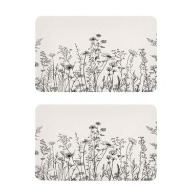 Imagem de Blueangle Conjunto de 2 ímãs de geladeira de flores pretas e brancas - Ímãs decorativos engraçados de geladeira de cozinha - Seguro para lava-louças e decoração magnética durável (402)