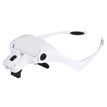 Imagem de Garosa Lupa de Fone de Ouvido Com 5 Lentes e 2 Luzes LED, Viseira de Lupa Ajustável para Extensão de Cílios, Reparo de Joias e Inspeção de Peças Minúsculas