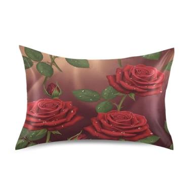 Imagem de SEHANY Capas de almofada elegantes de seda rosas para cabelo e pele, capas de almofada de cetim respiráveis macias e refrescantes com fecho de envelope, tamanho king (50,8 x 76,2 cm)