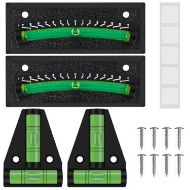 Imagem de 2 + 2 pacotes autoadesivos de bolha de nível RV e montagem na parede, Larbeti Stick em nível pequeno em forma de T para sistema de nivelamento de trailer, trailer, mini níveis de bolha de caravana e