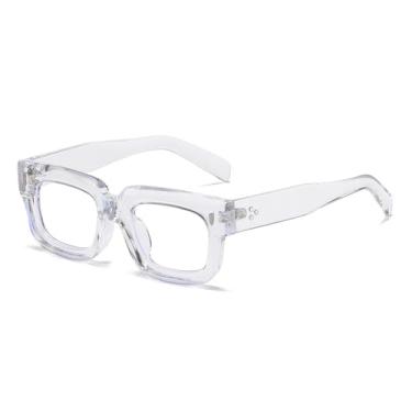 Imagem de Óculos de Sol Masculinos Pequenos com Lentes Transparentes e Proteção UV400, Estilo Punk Feminino com Rebites e Degradê, Ideais para Esportes ao Ar Livre, Corrida e Ciclismo. Lentes transparentes e ní