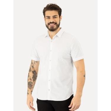 Imagem de Camisa John John Masculina Manga Curta Slim Logo Branca-Masculino
