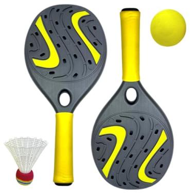 Imagem de Raquetes Frescobol Tênis Kit Brinquedo Infantil Bola Peteca Jogo Raquete Bolinha Praia