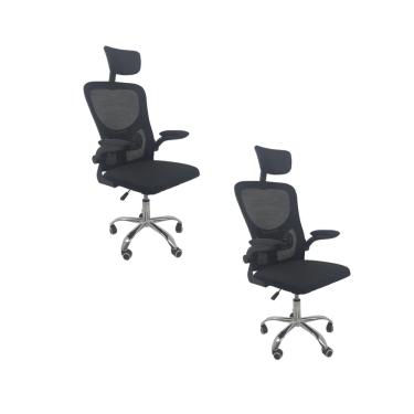 Imagem de Kit 2 Cadeiras de Escritório Oficial Vegas Apoio Preto