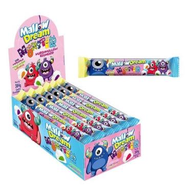 Imagem de Marshmalow Mallowdream Recheado Monster Sortido 16g - Embalagem com 24