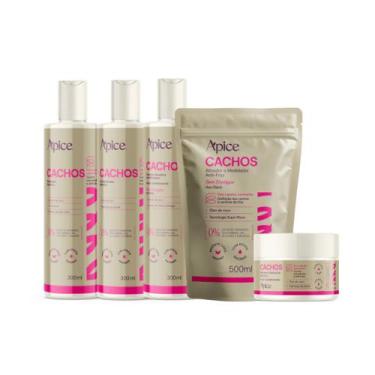Imagem de Kit Shamp, Cond, Gelatina, Máscara e Refil Ativador 500g Cachos Nova F