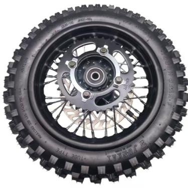 Imagem de CLEO Conjunto de pneu de aro traseiro 80/100-10 para bicicleta suja taotao TTR SSR CRF Apollo de 12 mm inclui disco de freio de 190 mm e roda dentada 420-41T