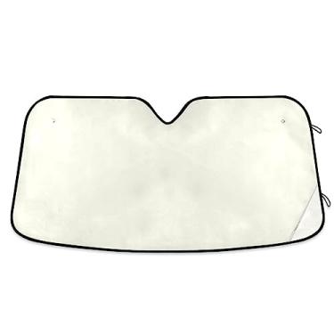 Imagem de Para-sol automotivo marfim, para-sol de para-brisa de carro dobrável, proteção UV persiana dobrável para janela de carro, acessórios de janela de carro