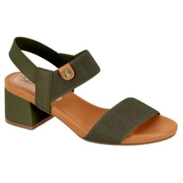 Imagem de Sandália Modare Feminina Elástico Salto Bloco Conforto Oliva-Feminino