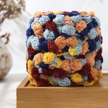 Imagem de 1 pacote de fios grossos para crochê e tricô, fio de pelúcia tie dye macio supervolumoso, chenille grosso de cor mista