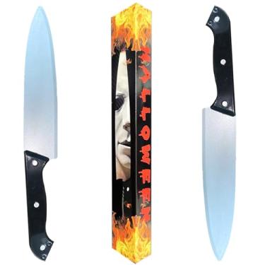 Imagem de Nlcoek 2Pcs Halloween Fake Knife Prop,Fake Knife,Halloween Classic Horror Props Kills Butcher Knife Prop