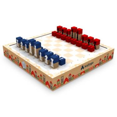Imagem de Xalingo Jogo de Xadrez Brincando de Engenheiro Madeira 33 Peças