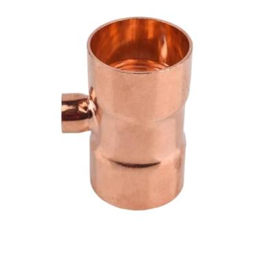 Imagem de Acessório de Tubo em T Redutor de Cobre 3 Vias (1 Peça) - Soquete ID 35/42/54mm Conexão Soldável para Ar Condicionado, Aquecimento Central & Encanamento(35mm-19mm-35mm)