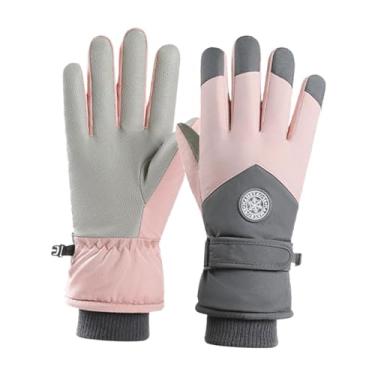 Imagem de Generic Luvas de motociclismo com proteção para tela sensível ao toque, luvas de ciclismo de dedo inteiro para escalada, atividades ao ar livre, caminhadas em, Rosa Cinza, Mulheres