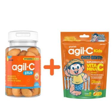 Imagem de Kit Agil C Plus com 40 e Agil C Kids com 25 Gomas - Pharlab