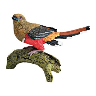 Imagem de RNXRZANK Estátua Realista de Pássaro para Decoração, Ideal para Artesanato DIY de Meninos E Meninas. Versátil, Perfeita para Festas, Aniversários, Jardins E ár, Cabeça Cáqui, Tamanho real