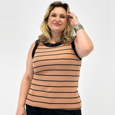 Imagem de Blusa Malwee Plus Size Regata Listrada Feminina-Feminino