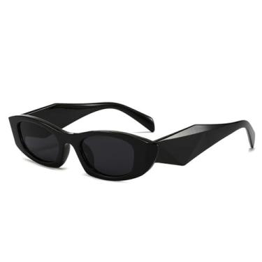 Imagem de Óculos de Sol UV400 - Olho de Gato, Hastes Largas, Estampa de Leopardo, Armação Pequena, para Homens e Mulheres, Esportes ao Ar Livre, Corrida, Ciclismo, Preto