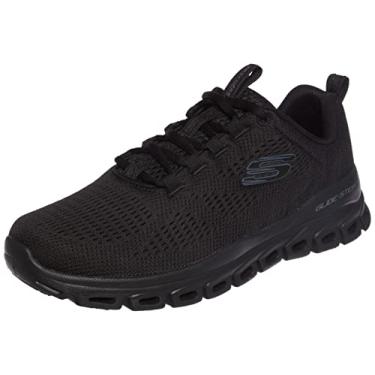 Imagem de Skechers Glide Step Fasten Up Tênis masculino com cadarço, azul marinho/preto, tamanho 41, Preto/preto, 9.5 Wide