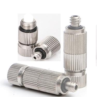 Imagem de GQQGSHOP 100 bocais de nebulização de latão de alta pressão com filtro, bocal antigotejamento para fazenda, pulverizador de atomização de rosca de 3/40.6 cm para sistema de resfriamento externo de