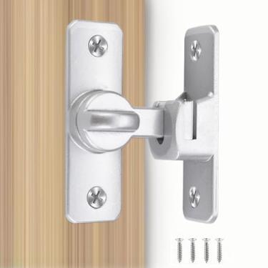 Imagem de JAX JIADAXIN Fechadura de porta de celeiro, trava de ferrolho de porta, trava de aço inoxidável para armário jardim banheiro galpão garagem janela de porta de animal de estimação, prata