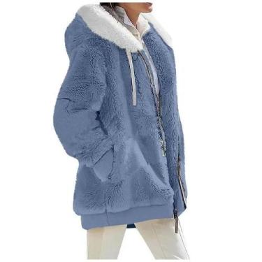 Imagem de Jaqueta Feminina De Cashmere Com Capuz, Moda Casual De Outono E Invern