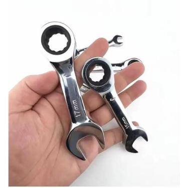 Imagem de Chave De Catraca Ajustável Com Cabo Curto, Mini Ferramenta De Reparaçã