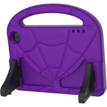 Imagem de DICEKOO Capa infantil para iPad de 7 polegadas, capa leve à prova de choque à prova de crianças com suporte de alça - roxa