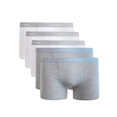 Imagem de Kit com 5 Cuecas Boxer Hering 77qu, Cinza, XG