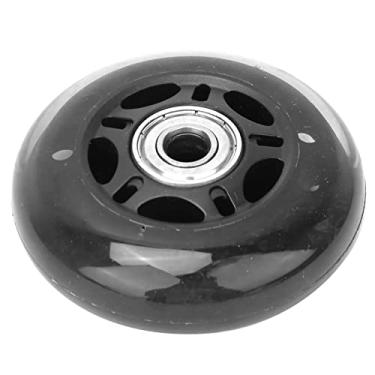 Imagem de Cosiki Roda Durável de 3 Polegadas Em Material PU Preto Com Rolamento 608ZZ, Silenciosa e Resistente Ao Desgaste, Ideal para Carrinhos de Bagagem, Patins, 1 Roda Incluída