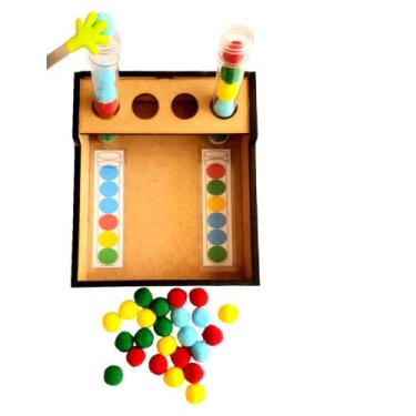 Imagem de Jogo Educativo Sequência Lógica De Cores Em Pinça Em M.d.f - Criativa 