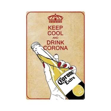 Imagem de Placa De Metal Retangular Vintage De Marca De Cerveja Para Decoração D